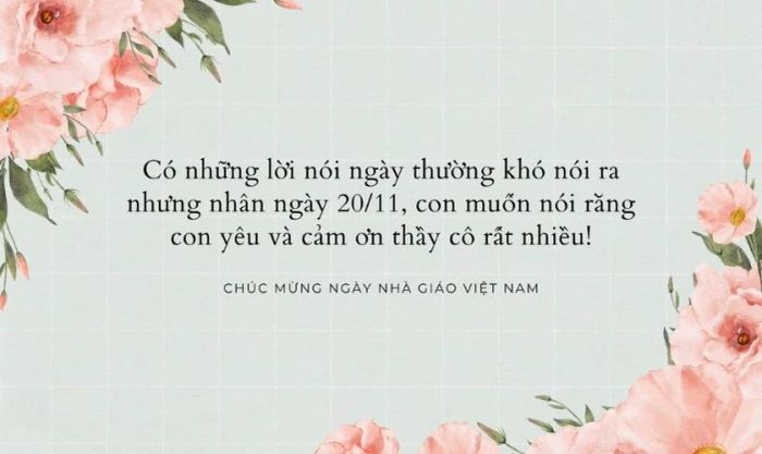 Lời chúc ý nghĩa dành tặng thầy cô nhân ngày Nhà giáo Việt Nam