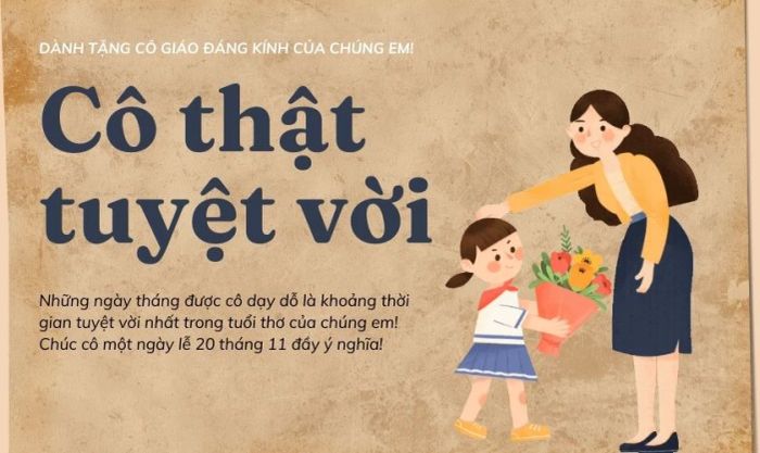 Phông chữ Fraunces thể hiện sự sang trọng trong ngày Nhà giáo Việt Nam