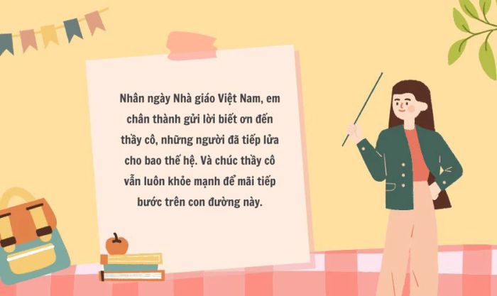 Những dòng Caption 20/11 chúc mừng và tri ân thầy cô