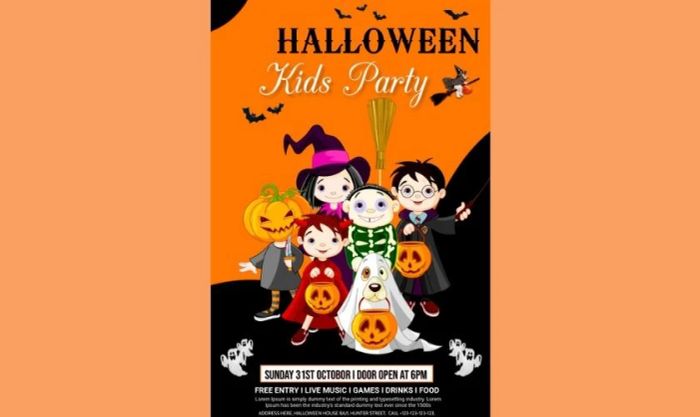 Poster Halloween lâu đài đầy ma quái
