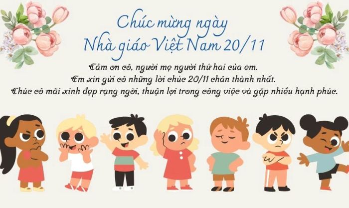 Lời cảm ơn chân thành gửi đến cô giáo nhân ngày 20/11