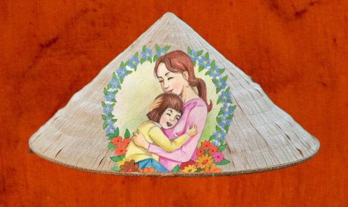 Trang trí nón lá 20/10 với chủ đề mẹ yêu thương, dịu dàng