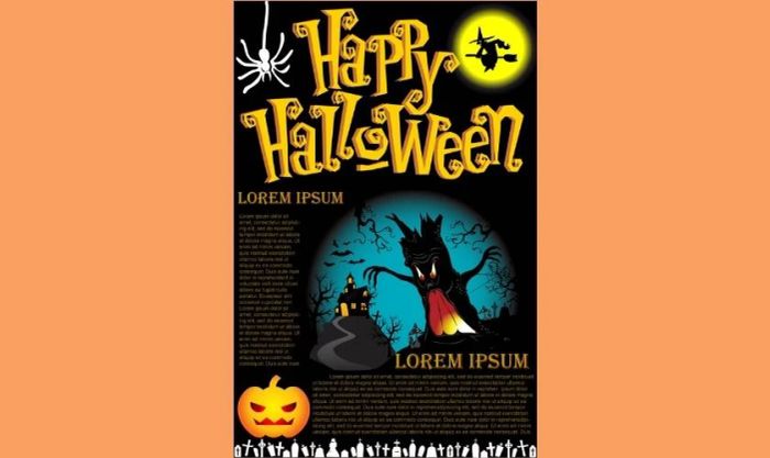 Poster Halloween quái vật yêu tinh