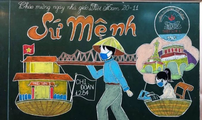 Trang trí bảng để tri ân thầy cô trong ngày Nhà Giáo Việt Nam