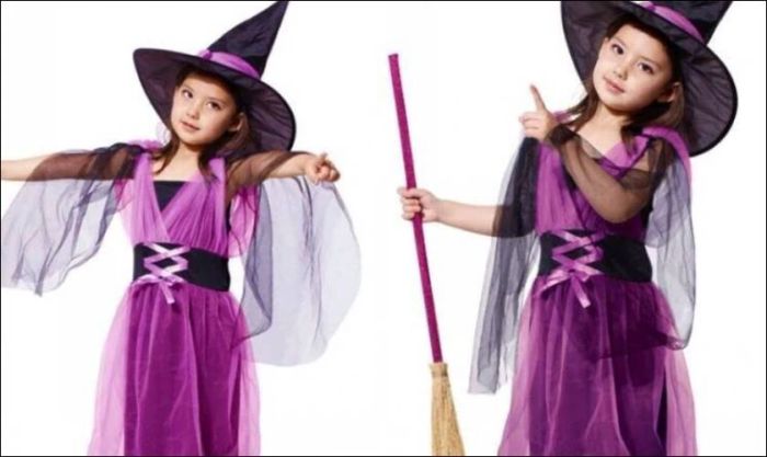 Hóa trang thành phù thủy tím trong dịp Halloween