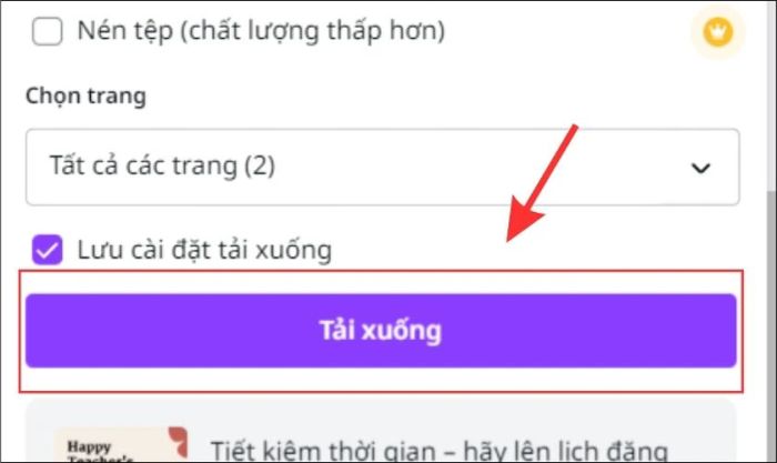 Nhấn Tải xuống