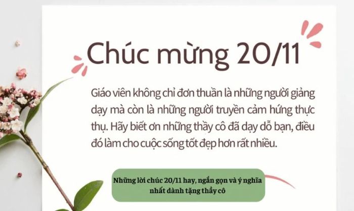 Những lời chúc mừng ý nghĩa dành cho ngày Nhà giáo Việt Nam