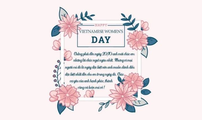 Mẫu thiệp 20/10 dễ thương dành tặng người yêu