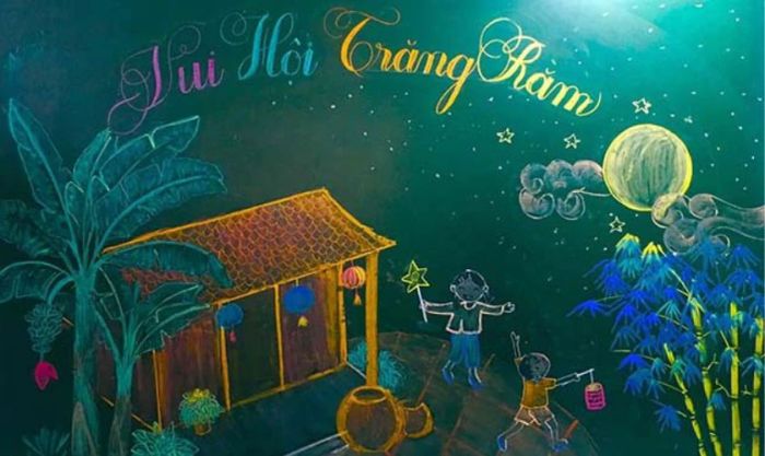 Mẫu trang trí bảng Trung thu độc đáo và ấn tượng