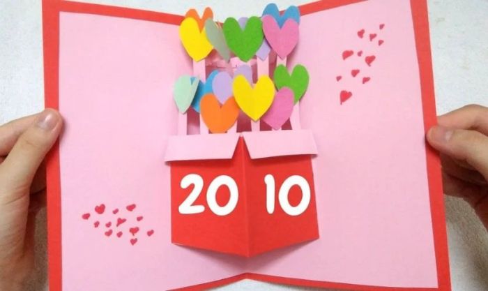 Mẫu thiệp 20/10 handmade với chủ đề vườn trái tim