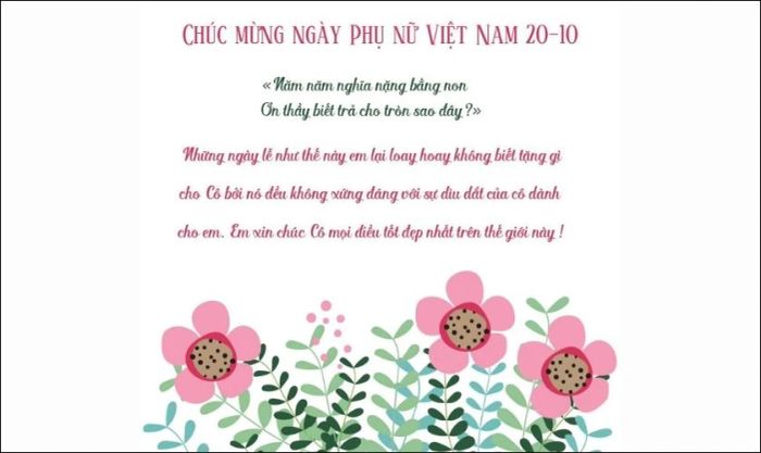 Mẫu thiệp dành tặng cô giáo