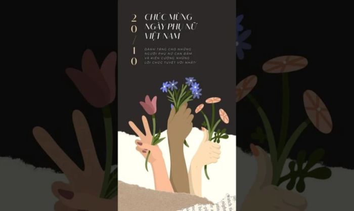 Mẫu thiệp 20/10 sáng tạo với màu đen ấn tượng