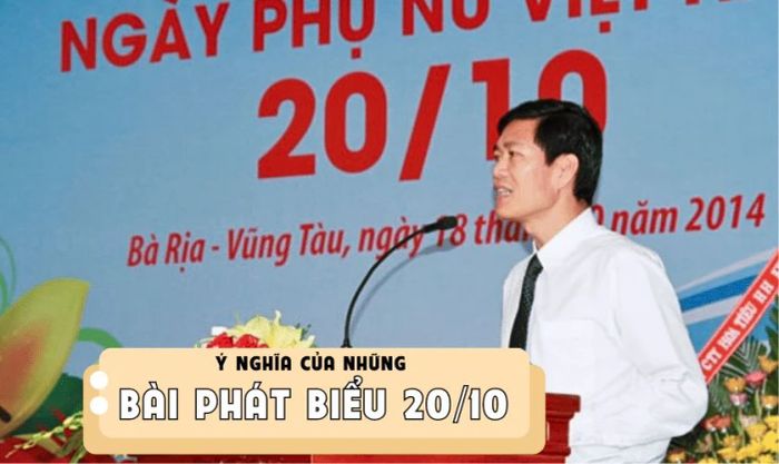 Bài phát biểu ngày 20/10 là một phương tiện tuyệt vời để gửi gắm những lời chúc tốt đẹp và lòng tri ân đến các chị em phụ nữ - những người phụ nữ đẹp nhất trên thế giới. Để ngày lễ này trở nên ý nghĩa hơn, không thể thiếu những lời chúc mừng đầy ấm áp. Hãy cùng Mytour ghi nhớ những bài phát biểu 20/10 sâu sắc nhất.Ý nghĩa của những bài phát biểu 20/10Bài phát biểu 20/10 đóng vai trò quan trọng trong ngày Quốc tế Phụ Nữ. Qua đó, người phát biểu thể hiện sự tôn trọng, lòng biết ơn và sự kính trọng đối với phụ nữ nhân ngày lễ này. Đây cũng là cách để gửi gắm sự quan tâm, yêu thương đối với chị em phụ nữ. Ngoài ra, các bài phát biểu còn mang nhiều ý nghĩa sâu sắc khác, cụ thể:Tôn vinh vai trò quan trọng của phụ nữ: Những bài phát biểu thường nhấn mạnh đến vai trò không thể thiếu của phụ nữ. Từ các bà mẹ, người vợ, nữ doanh nhân, cán bộ, giáo viên… đều có đóng góp lớn lao trong việc xây dựng và phát triển đất nước.Tri ân sự hy sinh và cống hiến: Phụ nữ không chỉ thực hiện tốt vai trò trong gia đình mà còn đảm nhận nhiều công việc quan trọng trong xã hội. Những bài phát biểu là cơ hội để tri ân những cống hiến, nỗ lực thầm lặng của phụ nữ.Truyền cảm hứng và động viên phụ nữ: Những bài phát biểu này cũng là nguồn động viên, khích lệ để phụ nữ tiếp tục cố gắng, theo đuổi đam mê và ước mơ của mình. Những người phụ nữ không ngừng phấn đấu và phát triển bản thân.Những bài phát biểu ngày 20/10 không chỉ là sự tôn vinh, tri ân phụ nữ mà còn gửi gắm thông điệp về sự bình đẳng của phụ nữ trong xã hội hiện đại. Đây là dịp để tất cả chúng ta thể hiện lòng kính trọng và khuyến khích phụ nữ phát huy vai trò của mình ở mọi lĩnh vực.9+ bài phát biểu 20/10 ý nghĩa, xúc động nhất 2025Cùng Mytour tham khảo ngay những bài phát biểu 20/10 ý nghĩa nhất:Bài phát biểu 20/10 của giám đốc trước nhân viênKính thưa các chị em phụ nữ và toàn thể anh chị em trong công ty, hôm nay, nhân dịp Ngày Phụ nữ Việt Nam 20/10, thay mặt Ban lãnh đạo công ty, tôi xin gửi tới các chị em lời chúc mừng nồng nhiệt nhất. Chúc các chị em luôn mạnh khỏe, hạnh phúc và thành công trong công việc cũng như trong cuộc sống.Ngày nay, vẻ đẹp của phụ nữ được thể hiện qua sự năng động và tự chủ. Phụ nữ hiện đại chính là những yếu tố quan trọng trong sự phát triển của kinh tế xã hội. Tôi vô cùng tự hào khi được làm việc cùng những người phụ nữ tài năng, nhiệt huyết và bản lĩnh tại công ty chúng ta.Tôi hiểu rằng thành công của công ty hôm nay có sự đóng góp không nhỏ từ các chị em. Các bạn luôn làm việc chăm chỉ, không ngại khó khăn, và đóng góp hết mình để công ty ngày càng phát triển mạnh mẽ. Nhân dịp này, tôi muốn nhắn nhủ đến tất cả các bạn, không chỉ riêng các chị em mà cả anh chị em trong công ty. Chúng ta sẽ luôn đồng lòng, đoàn kết và hỗ trợ nhau, từ đó cùng nhau đưa công ty ngày càng vươn xa. Sự phát triển của mỗi cá nhân chính là thành quả chung của cả tập thể. Cuối cùng, một lần nữa xin chúc các chị em có một ngày 20/10 vui vẻ, hạnh phúc và thành công trong sự nghiệp cũng như trong cuộc sống. Chúc cho công ty chúng ta ngày càng vững mạnh và phát triển hơn nữa. Xin cảm ơn tất cả mọi người!Bài phát biểu 20/10 của hiệu trưởngKính thưa quý thầy cô giáo, quý phụ huynh và các em học sinh thân mến, hôm nay, chúng ta tụ họp tại đây để kỷ niệm một ngày đặc biệt – Ngày Phụ nữ Việt Nam 20/10. Đây là dịp để chúng ta tôn vinh và tri ân những người phụ nữ Việt Nam, những người đã và đang cống hiến cho gia đình và xã hội, đặc biệt là trong lĩnh vực giáo dục.Trước tiên, tôi xin gửi tới các cô giáo, các nữ cán bộ nhân viên, cùng toàn thể các em học sinh nữ trong nhà trường những lời chúc mừng chân thành và nồng nhiệt nhất. Chúc các cô và các em luôn hạnh phúc và thành công hơn nữa trong công việc cũng như học tập.Ngày nay, vai trò của phụ nữ không chỉ dừng lại ở các giá trị truyền thống mà còn thể hiện rõ nét trong sự nghiệp giáo dục. Chúng ta tự hào có những cô giáo tận tâm với nghề, những học sinh nữ thông minh và chăm chỉ, luôn vươn lên trong học tập và đóng góp cho sự phát triển của trường học và xã hội. Các cô giáo không chỉ truyền đạt kiến thức mà còn là tấm gương sáng về sự kiên nhẫn và yêu nghề. Các em học sinh nữ với sự chăm chỉ, nỗ lực không ngừng đã trở thành niềm tự hào của nhà trường. Một lần nữa, xin gửi lời chúc sức khỏe, hạnh phúc đến tất cả các cô giáo và các em học sinh nữ. Chúc cho ngôi trường của chúng ta ngày càng phát triển và đạt được những thành tựu mới. Xin chân thành cảm ơn!Bài phát biểu 20/10 của ban lãnh đạo gửi thư cho nhân viênKính gửi toàn thể các chị em nhân viên trong Công ty, nhân dịp Ngày Phụ nữ Việt Nam 20/10, thay mặt Ban lãnh đạo Công ty, tôi xin gửi tới các chị em những lời chúc mừng chân thành và nồng nhiệt nhất. Chúc các bạn luôn mạnh khỏe, hạnh phúc và đạt được nhiều thành công trong công việc và cuộc sống. Ngày 20/10 là dịp để chúng ta tôn vinh những đóng góp quan trọng của phụ nữ. Đây là cơ hội để nhìn nhận lại vai trò của họ trong sự phát triển chung của công ty. Trong suốt thời gian qua, các chị em đã không ngừng nỗ lực, cống hiến và thể hiện sự chuyên nghiệp, sáng tạo trong công việc. Những đóng góp ấy đã góp phần không nhỏ vào những thành tựu mà chúng ta có được hôm nay. Nhân dịp đặc biệt này, chúng tôi xin bày tỏ sự biết ơn sâu sắc tới tất cả các chị em vì những đóng góp quý báu của các bạn. Chúng tôi cam kết sẽ luôn tạo điều kiện tốt nhất để các bạn có thể phát huy hết năng lực của mình, đồng thời xây dựng một môi trường làm việc thân thiện, công bằng và chuyên nghiệp cho tất cả mọi người. Một lần nữa, xin gửi tới các chị em lời chúc tốt đẹp nhất. Chúc các bạn luôn giữ được sự nhiệt huyết, lạc quan và hạnh phúc trong cuộc sống. Trân trọng,Ban lãnh đạo Công ty…Bài phát biểu 20/10 của công đoàn cho nhân viênKính thưa các chị em và toàn thể anh chị em trong công ty, hôm nay, trong không khí vui tươi chào mừng ngày Phụ nữ Việt Nam 20/10, thay mặt Ban chấp hành Công đoàn, tôi xin gửi đến các chị em lời chúc mừng chân thành và tốt đẹp nhất. Chúc các chị em luôn tràn đầy sức khỏe, hạnh phúc và thành công trong công việc và cuộc sống. Trong những năm kháng chiến, phụ nữ đã trở thành hình mẫu của sự kiên cường bất khuất. Phụ nữ là hậu phương vững chắc cho sự thành công của dân tộc. Ngày nay, phụ nữ đóng góp quan trọng vào sự phát triển của đất nước. Tại công ty chúng ta, các chị em không chỉ đóng vai trò là những nguồn động lực sáng tạo mà còn góp phần xây dựng một môi trường làm việc chuyên nghiệp, thân thiện. Những đóng góp của các bạn là minh chứng cho sự bền bỉ, kiên cường và trách nhiệm. Trong công việc, các chị em không ngừng nỗ lực, sáng tạo để góp phần vào sự phát triển của công ty. Trong gia đình, các bạn là những người mẹ, người vợ chu đáo, luôn chăm sóc hạnh phúc của gia đình. Vẻ đẹp ấy của phụ nữ xứng đáng với những lời thơ:“Dáng mẹ, dáng chị dịu hiềnGánh bao lo toan để trọn niềm tinVững vàng tay lái con thuyềnĐưa đời chở đến bến yên bình trọn mơ.”Những đóng góp của phụ nữ thật đáng trân trọng. Chúng ta – những đồng nghiệp, những người bạn luôn trân quý và biết ơn các chị em – những đóa hoa xinh đẹp và mạnh mẽ trong cuộc sống. Một lần nữa, thay mặt Công đoàn, tôi xin chúc các chị em luôn thành công và hạnh phúc. Trân trọng cảm ơn!Ban Chấp hành Công đoànBài phát biểu 20/10 của học sinh tặng cô giáoKính thưa cô giáo và các bạn học sinh thân mến, hôm nay, trong không khí vui tươi chào mừng Ngày Phụ nữ Việt Nam 20/10, em xin thay mặt toàn thể học sinh trong lớp gửi tới cô giáo những lời chúc tốt đẹp nhất. Chúng em chúc cô luôn mạnh khỏe, hạnh phúc và đạt được nhiều thành công trong công việc và cuộc sống. Từ xưa đến nay, người phụ nữ Việt Nam luôn mang trong mình những phẩm chất tốt đẹp.