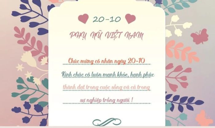 Mẫu thiệp ý nghĩa dành tặng cô