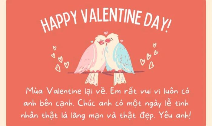 Thiệp chúc mừng ngày Valentine 2025 ấm áp và ngọt ngào