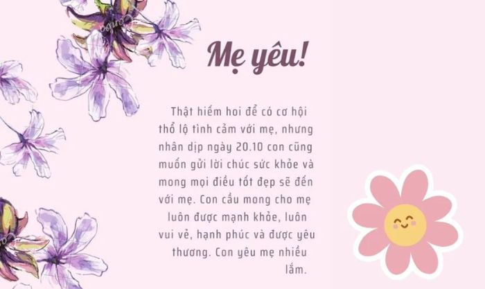 Mẫu thiệp màu tím tinh khôi và ý nghĩa dành tặng mẹ