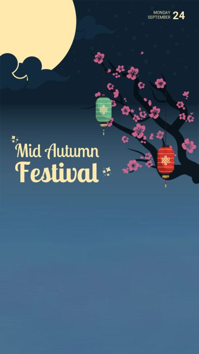 Hình nền đêm Trung thu đầy sắc màu