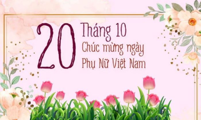 Mẫu thiệp trang trí hoa chúc mừng ngày 20/10 đáng yêu và dễ thương