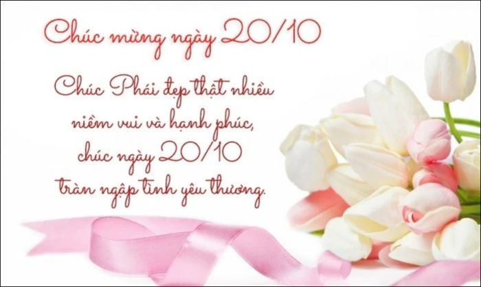 Mẫu thiệp trang trí hoa chúc mừng ngày 20/10 với phong cách xinh xắn