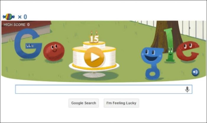 Hình ảnh kỷ niệm sinh nhật lần thứ 15 của Google