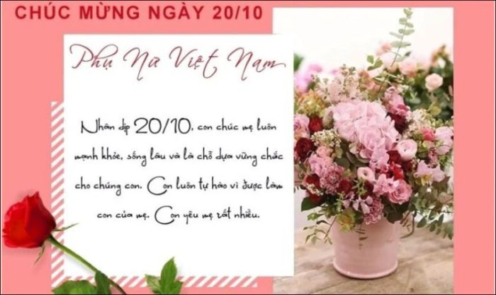 Mẫu thiệp hoa nhẹ nhàng và tinh tế dành tặng mẹ