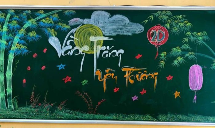 Mẫu trang trí bảng Trung thu độc đáo khiến mọi người phải trầm trồ