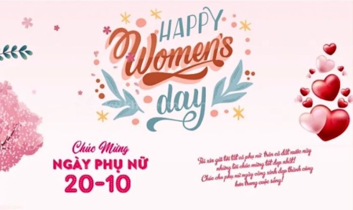 Mẫu thiệp trang trí hoa chúc mừng ngày 20/10 xinh đẹp và tinh tế