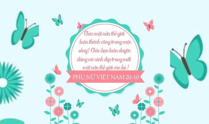 Mẫu thiệp màu xanh dành tặng đồng nghiệp nữ