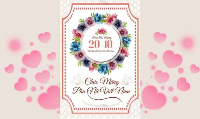Mẫu thiệp 20/10 sáng tạo với hình trái tim ý nghĩa