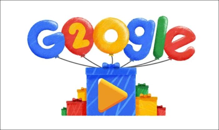 Hình ảnh kỷ niệm sinh nhật lần thứ 20 của Google
