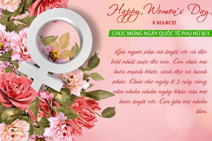 Thiệp mừng Ngày Quốc tế Phụ nữ gửi tặng mẹ yêu