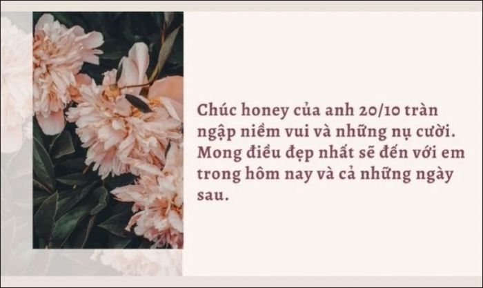 Mẫu thiệp 20/10 chân thành dành tặng người yêu