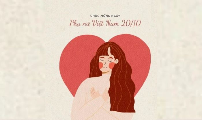 Mẫu thiệp 20/10 sáng tạo kết hợp hình ảnh cô gái đẹp
