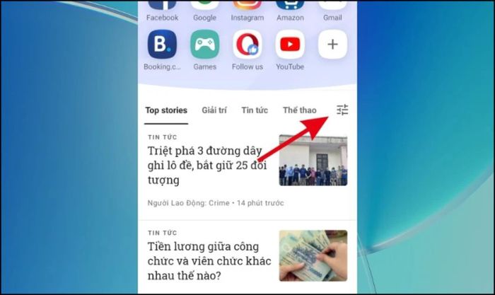 Nhấn vào tùy chọn 3 gạch trên màn hình