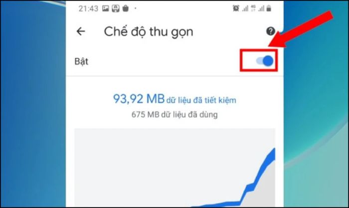 Kích hoạt chế độ tiết kiệm dữ liệu