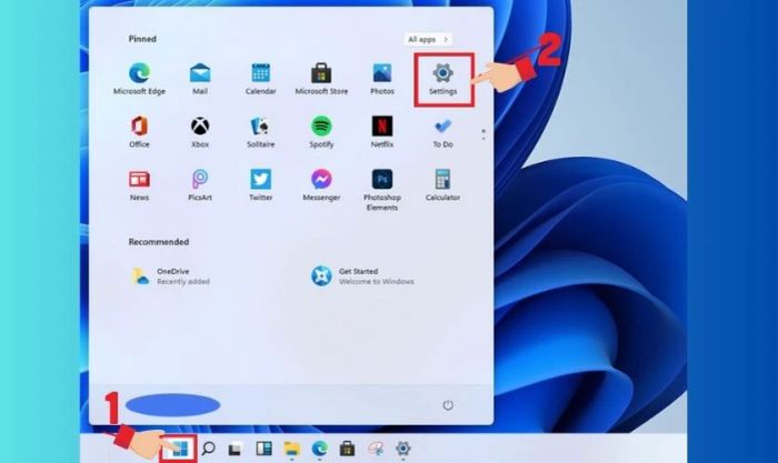 Truy cập tab Settings trên máy tính của bạn