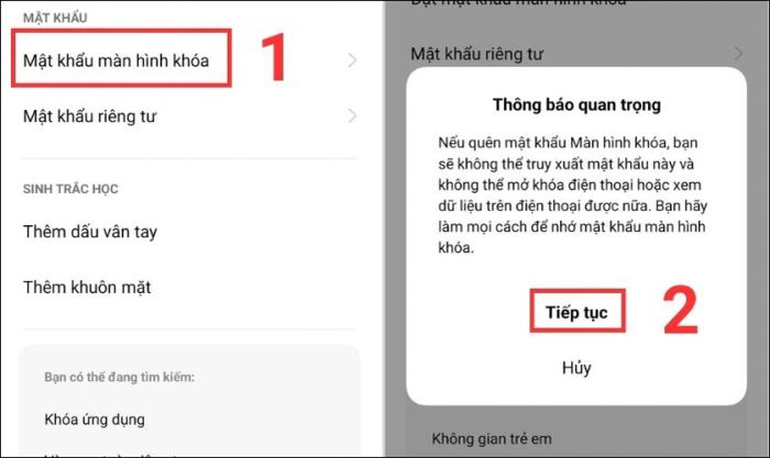 hướng dẫn tạo mã khóa cho điện thoại OPPO
