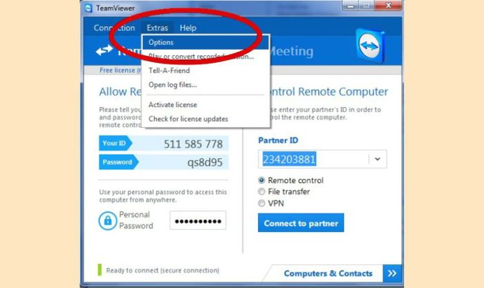 Thêm máy tính cần bật từ xa vào Teamviewer