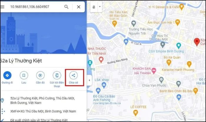 Sử dụng công cụ định vị địa lý để chuyển tọa độ vào Google Maps