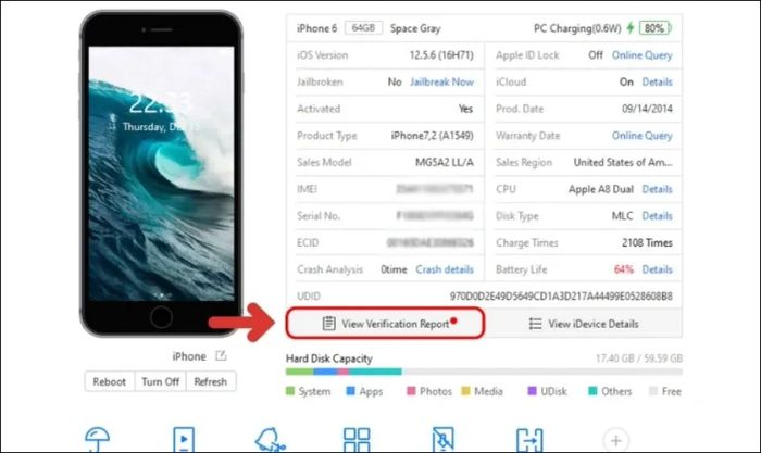 Chọn mục View Verification Report