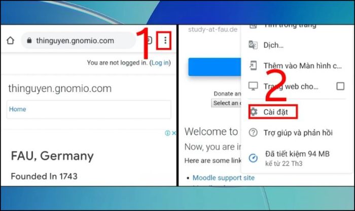 Cách chặn quảng cáo Chrome trên màn hình điện thoại OPPO bằng cách tắt Popup