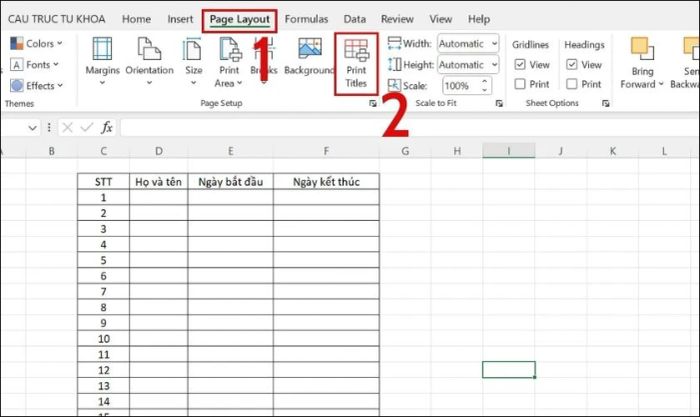 Cách lặp lại tiêu đề trong Excel giúp theo dõi nội dung các trang dễ dàng hơn