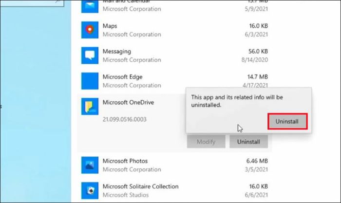Cuối cùng, bạn xác nhận gỡ bỏ bằng cách nhấn nút Uninstall một lần nữa.