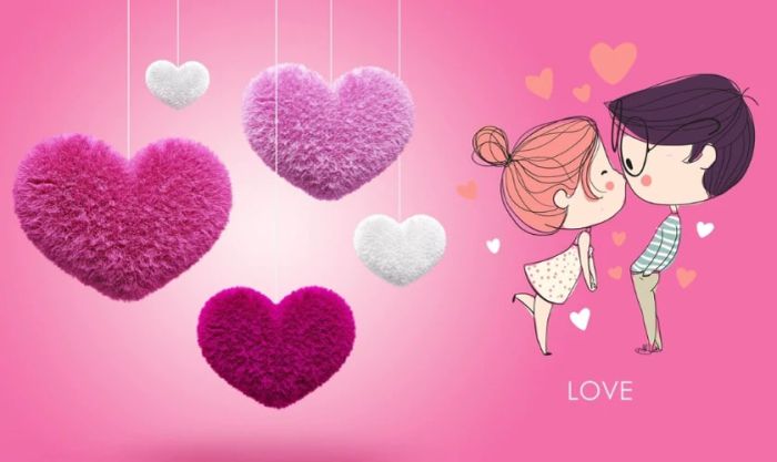 Hình nền Valentine chibi dễ thương