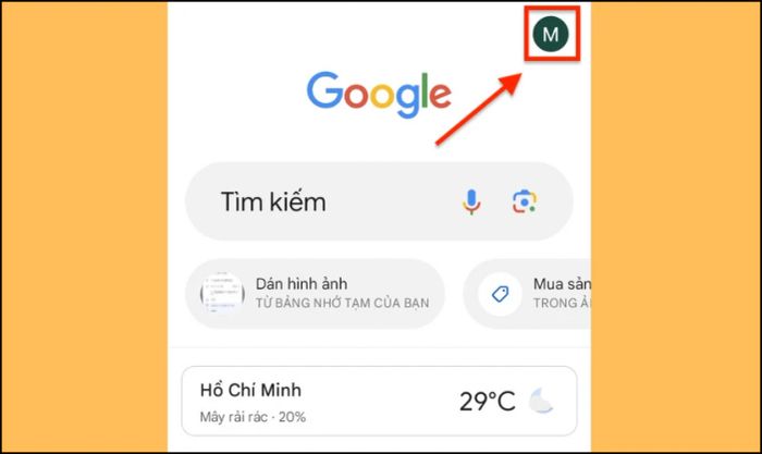 Chọn biểu tượng hồ sơ ở góc phải phía trên màn hình trong trình duyệt Chrome