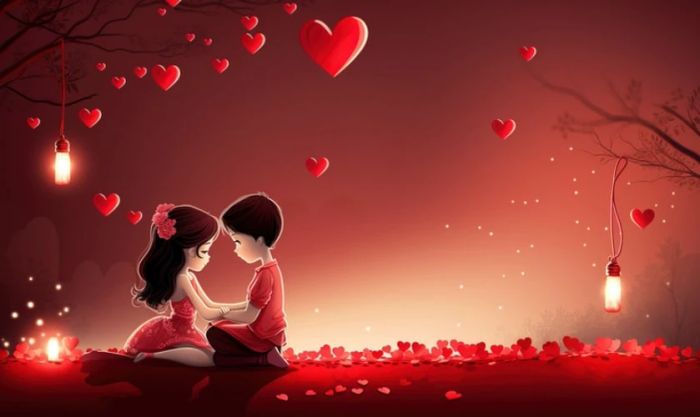 Hình nền Valentine tone đỏ rực rỡ