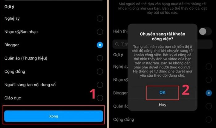 Bạn muốn chuyển sang tài khoản công việc?
