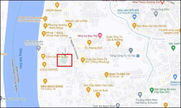 Nhận vị trí hiển thị trên điện thoại và khoanh vùng khu vực đó