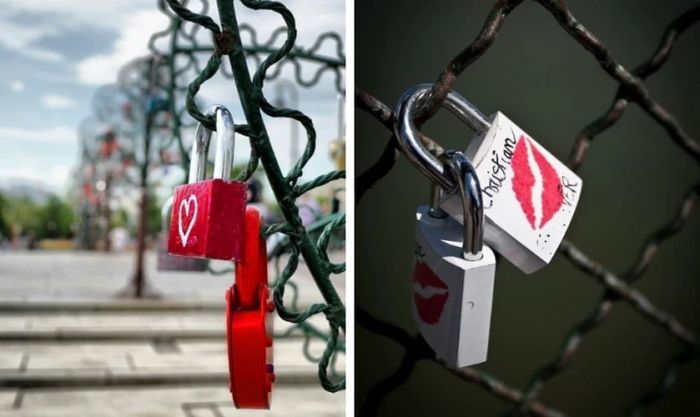 Hình nền với hình khóa tình yêu ấn tượng