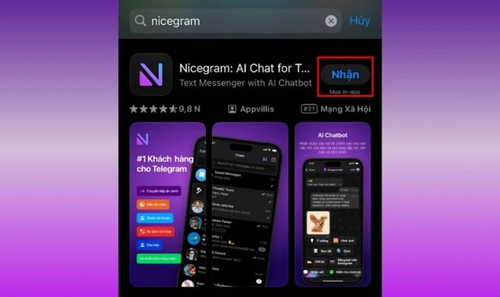 Tải và cài đặt ứng dụng Nicegram trên thiết bị